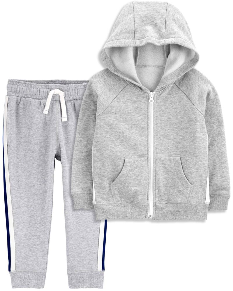 Toddler 2-Piece Zip-Up Fleece Hoodie & Pants Set, image 1 of 7 slides