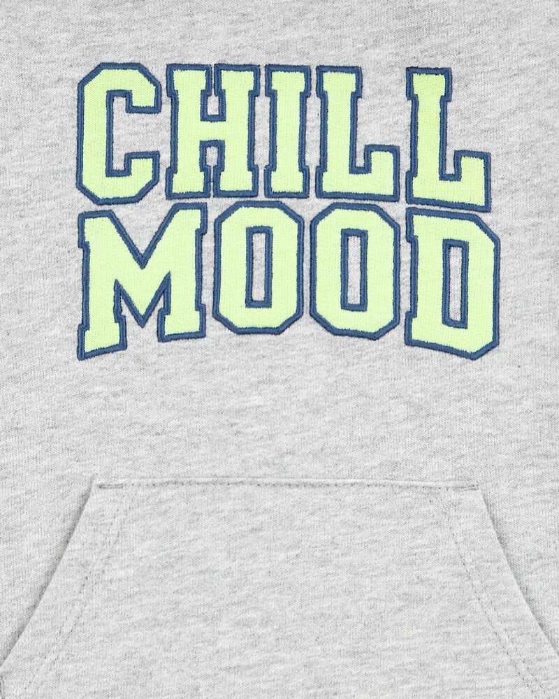 Baby "Chill Mood" Hooded Romper -Grey, image 2 of 3 slides