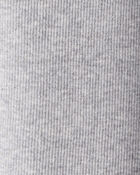 Kid Solid Cotton Ribbed Stretch Leggings - Grey, image 3 of 4 slides