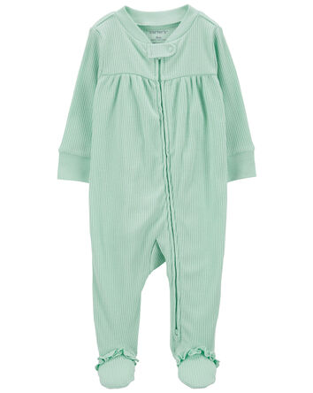 Textured 2-Way Zip Sleep & Play Pajamas, 