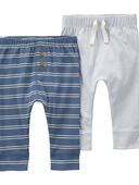 Blue - Baby 2-Pack Pull-On Pants