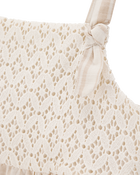 Baby Striped Eyelet Tank Dress - Ivory, image 3 of 5 slides