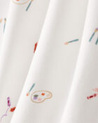 Baby Girl Paint Print PurelySoft Pull-On Pants - White/Purple, image 3 of 7 slides