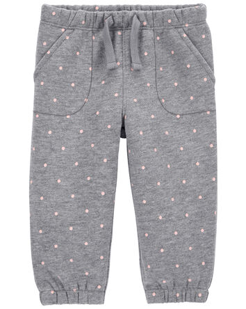 Baby Polka Dot Pull-On Fleece Joggers, 