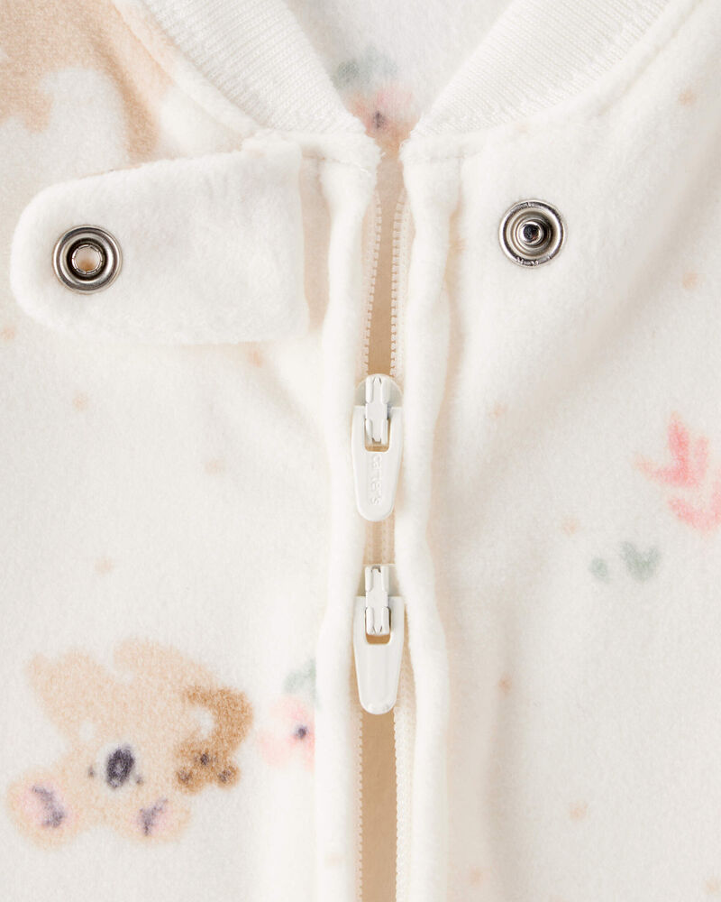 Baby Koala Print Loose Fit Long-Sleeve Wearable Blanket - White, image 2 of 4 slides