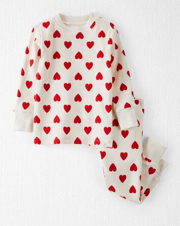 Organic Cotton Pajamas Set in Hearts, 