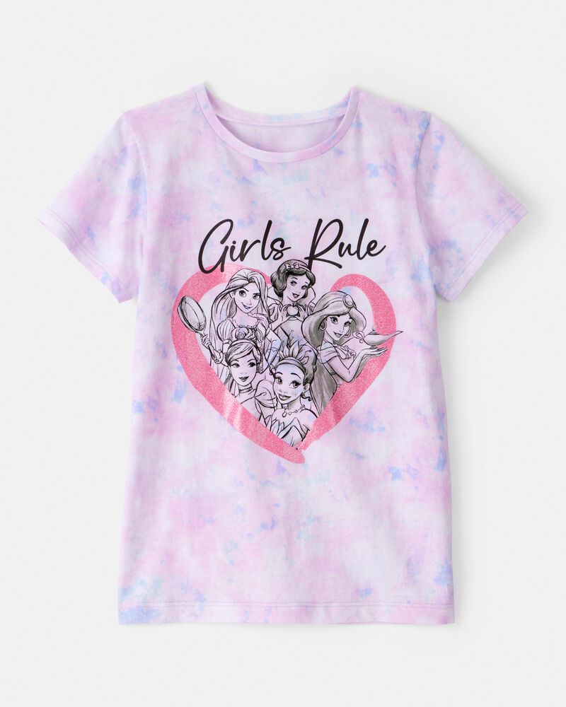Kid Disney© Princess Girls Rule Tie-Dye Short-Sleeve Graphic Tee - Purple/Pink, image 1 of 2 slides
