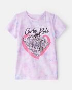 Kid Disney© Princess Girls Rule Tie-Dye Short-Sleeve Graphic Tee - Purple/Pink, image 1 of 2 slides