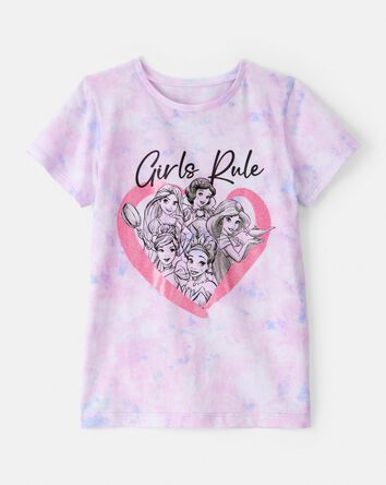 Kid Disney© Princess Girls Rule Tie-Dye Short-Sleeve Graphic Tee - Purple/Pink, 