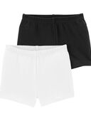 Black/White - Toddler 2-Pack Tumbling Shorts