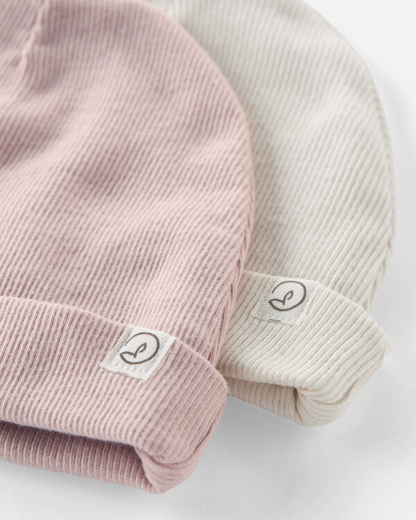 Baby 2-Pack Organic Cotton Rib Caps
