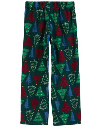 Kid Christmas Tree Pull-On Fleece Pajama Pants, 