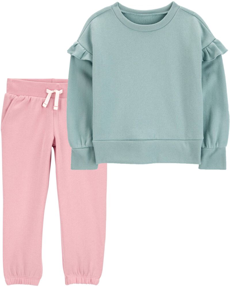 Toddler 2-Piece Fleece Crew Neck Sweatshirt & Joggers Set, image 1 of 5 slides