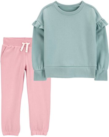 Toddler 2-Piece Fleece Crew Neck Sweatshirt & Joggers Set, 