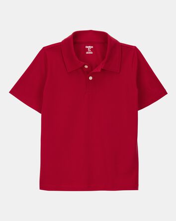 Kid 3-Pack Pique Uniform Polo Shirts - Red, 