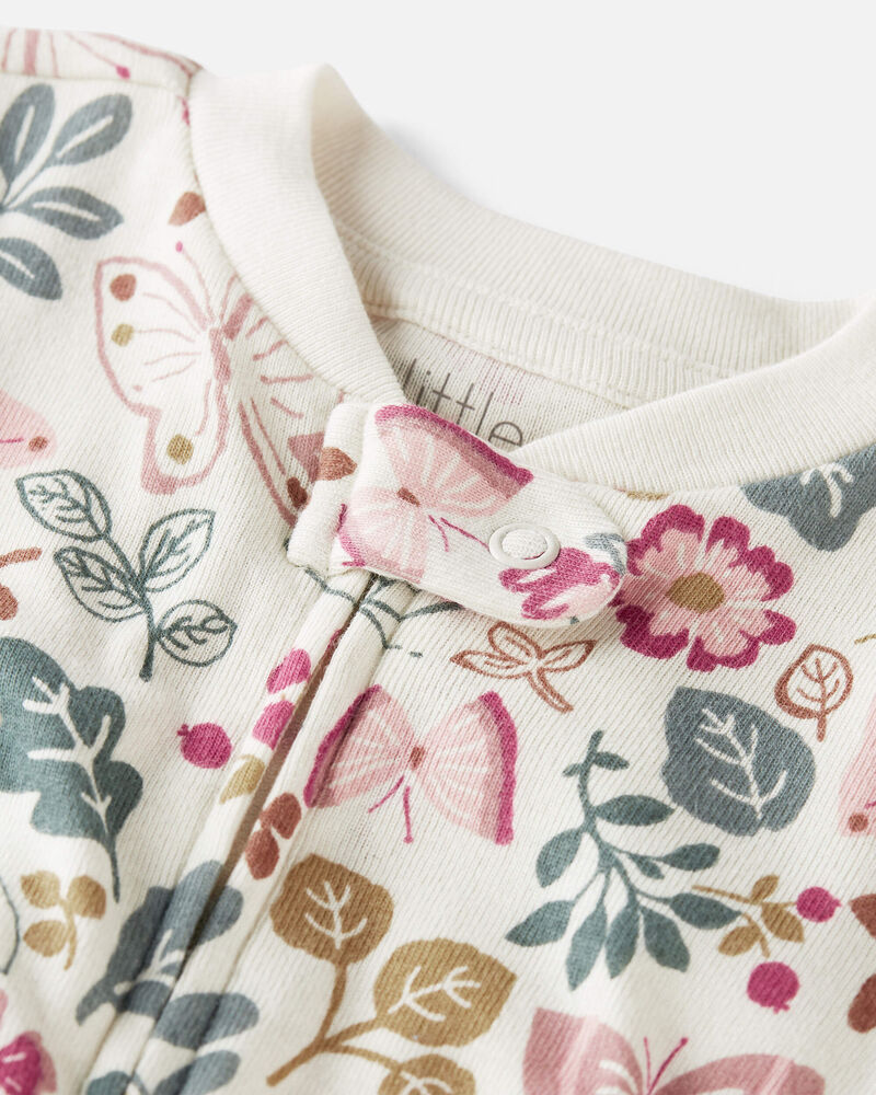 Baby Organic Cotton Botanical Butterfly Sleep & Play Pajamas, image 3 of 4 slides
