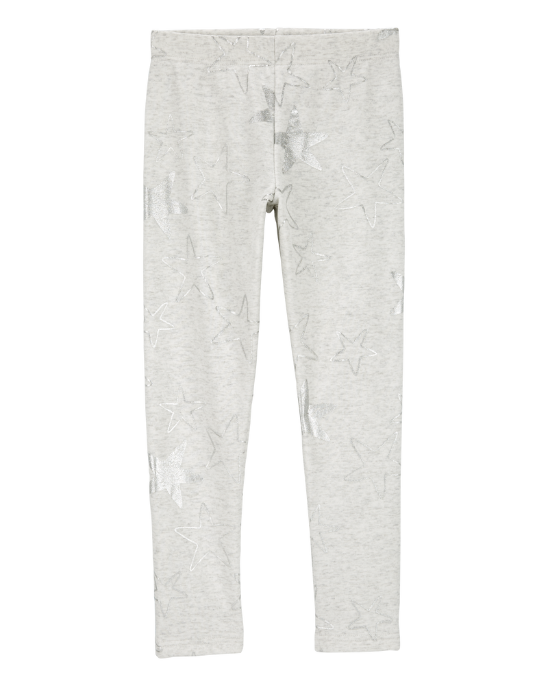 Girls Star Cozy Fleece Leggings, image 1 of 5 slides
