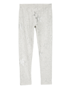 Girls Star Cozy Fleece Leggings, image 1 of 5 slides
