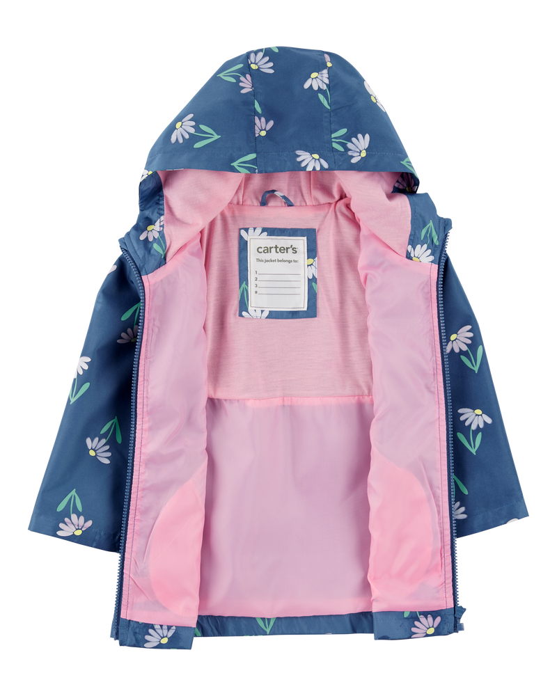 Toddler Color Changing Rain Jacket - Navy, image 6 of 6 slides