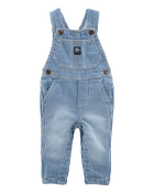 Baby Knit-Like Denim Hickory Stripe Overalls, image 1 of 4 slides