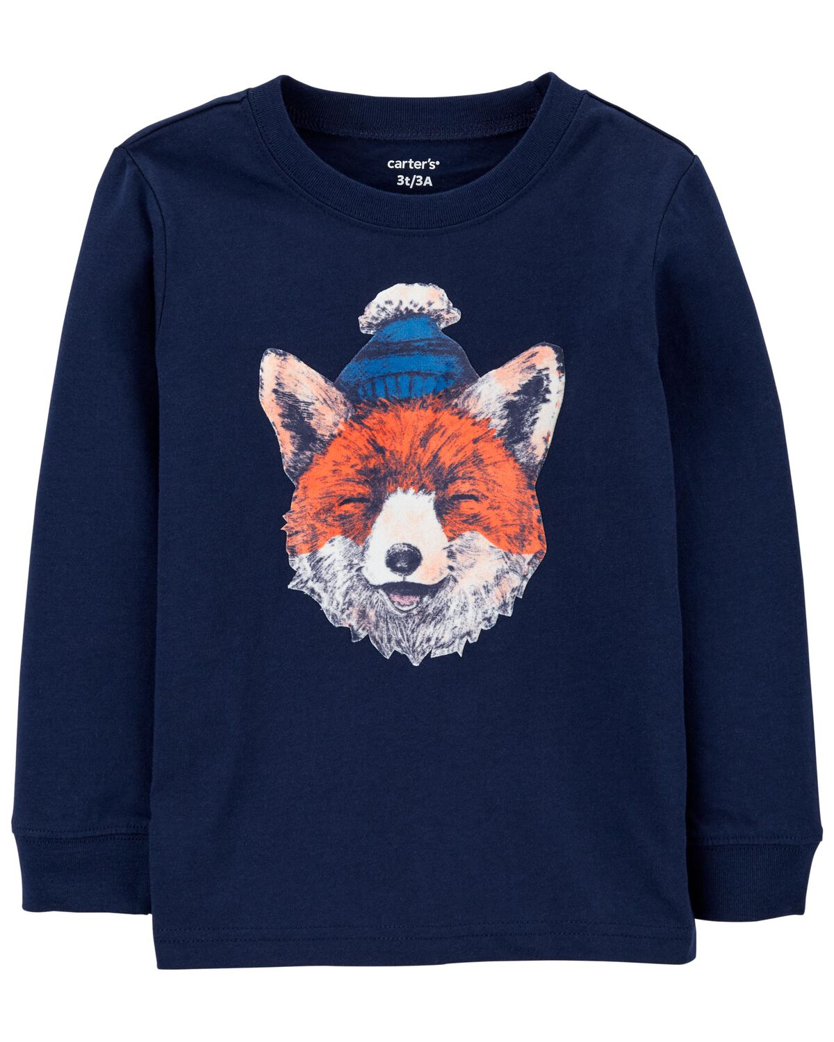 Navy Toddler Fox Jersey Tee