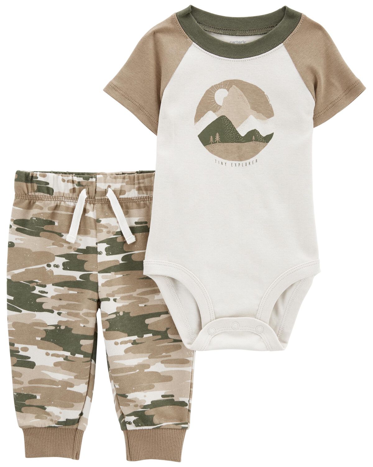 Brown Baby 2Piece Camo Bodysuit Pant Set