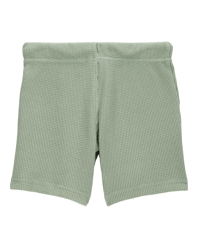 Baby Waffle Knit Drawstring Shorts - Green, image 2 of 5 slides