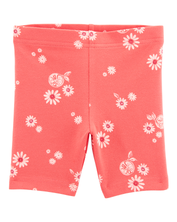 Toddler Floral Bike Shorts - Orange, 