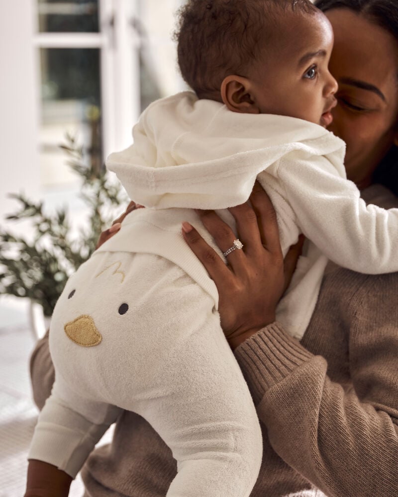 Baby 3-Piece Duck Little Cardigan Set - Ivory, image 5 of 6 slides