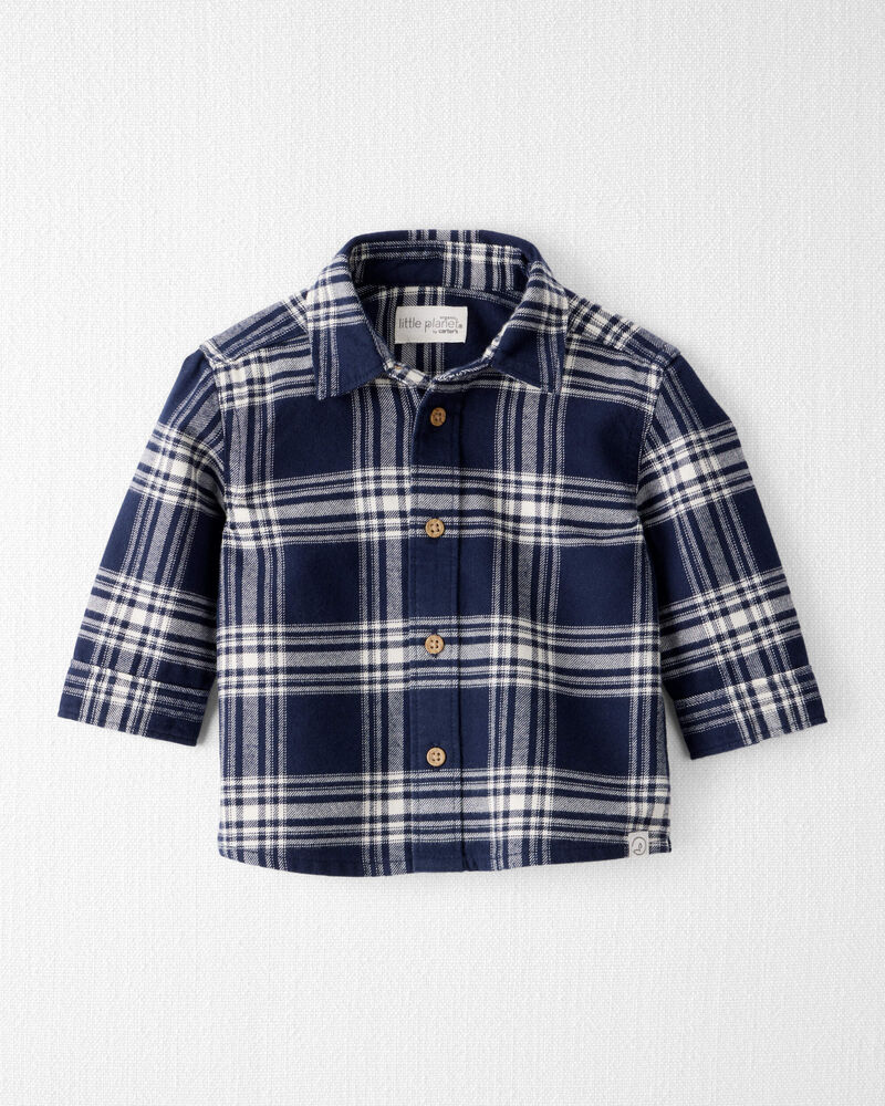 Baby Organic Cotton Button-Front Flannel Shirt, image 1 of 5 slides