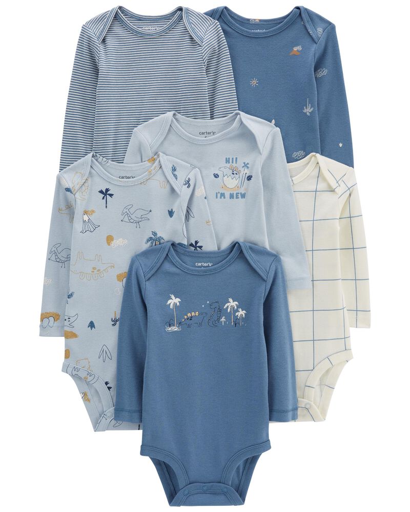 6-Pack Long-Sleeve Bodysuits, image 1 of 9 slides