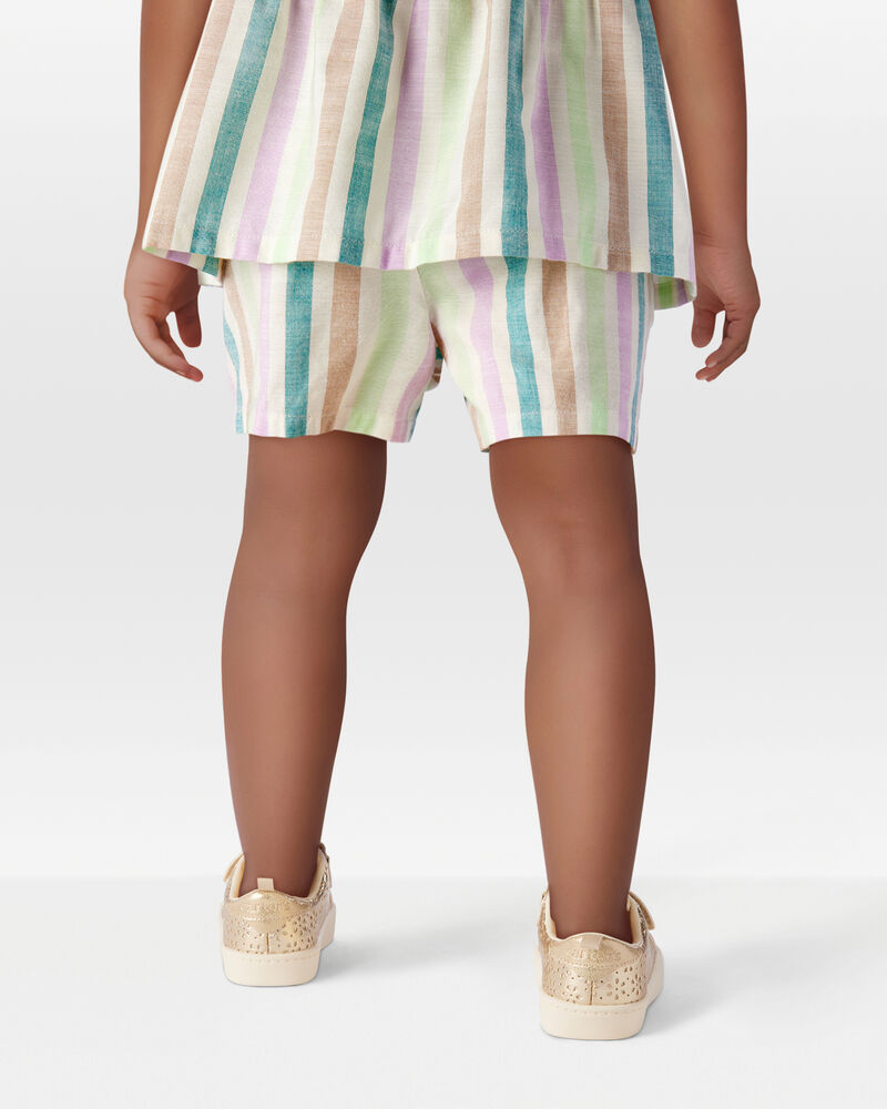 Toddler Striped Pull-On Linen Look-Alike Shorts, image 3 of 6 slides
