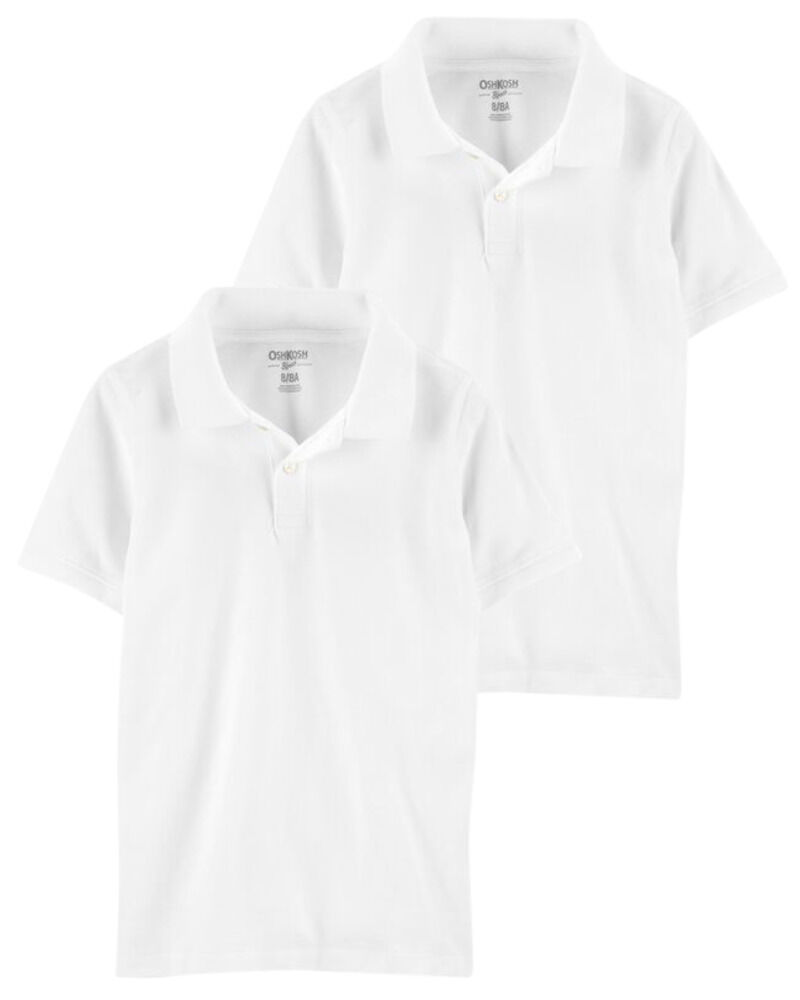 Kid 2-Pack Pique Cotton Uniform Polos, image 1 of 1 slides