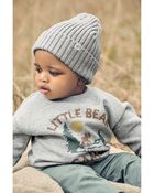 Baby Organic Cotton Ribbed Knit Beanie, image 2 of 5 slides