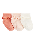 Baby 3-Pack Ribbed Booties, image 1 of 5 slides