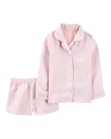 Kid Striped Loose Fit 2-Piece Pajamas - Purple, 