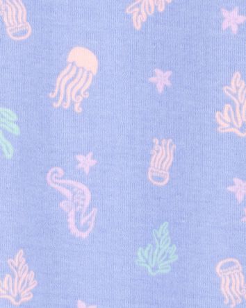 Baby Girl 1-Piece Jellyfish 100% Snug Fit Cotton Footie Pajamas - Purple, 