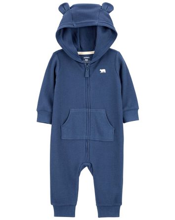 Baby Zip-Up Hooded Thermal Jumpsuit, 