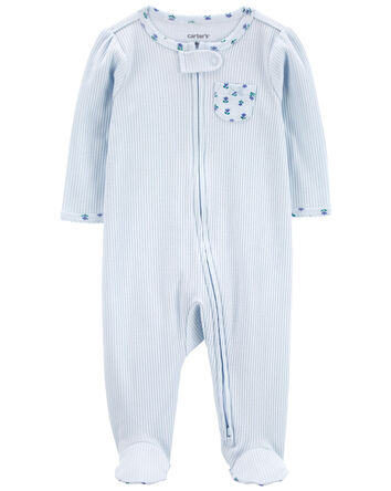 Floral 2-Way Zip Thermal Sleep & Play Pajamas, 