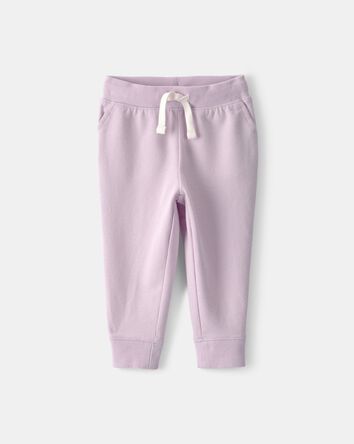 Baby Girl Drawstring Knit Joggers - Purple, 