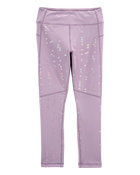 Kid Heart Print High-Rise Leggings - Purple, image 1 of 5 slides