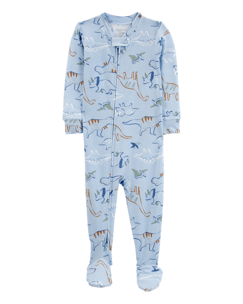 Baby Dinosaur 1-Piece PurelySoft Footie Pajamas, image 1 of 5 slides