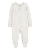 Baby Solid 2-Way Zip PurelySoft Sleep & Play Pajamas - Grey, image 1 of 6 slides