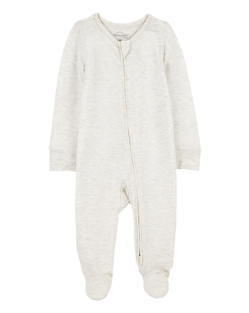 Baby Solid 2-Way Zip PurelySoft Sleep & Play Pajamas - Grey, 