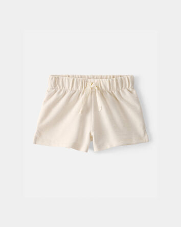 Baby Girl French Terry Shorts - Cream, 