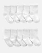 Baby Girl 10-Pack Scallop Crew Socks, image 1 of 2 slides