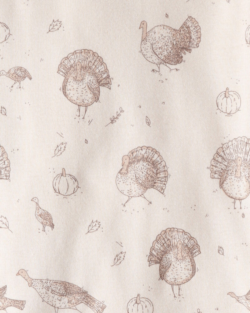 Kid Organic Cotton Pajamas in Turkey Gobbler Print, image 3 of 5 slides
