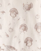 Kid Organic Cotton Pajamas in Turkey Gobbler Print, image 3 of 5 slides