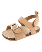 Baby Floral Buckle Faux Cork Sandals - Brown, image 6 of 7 slides