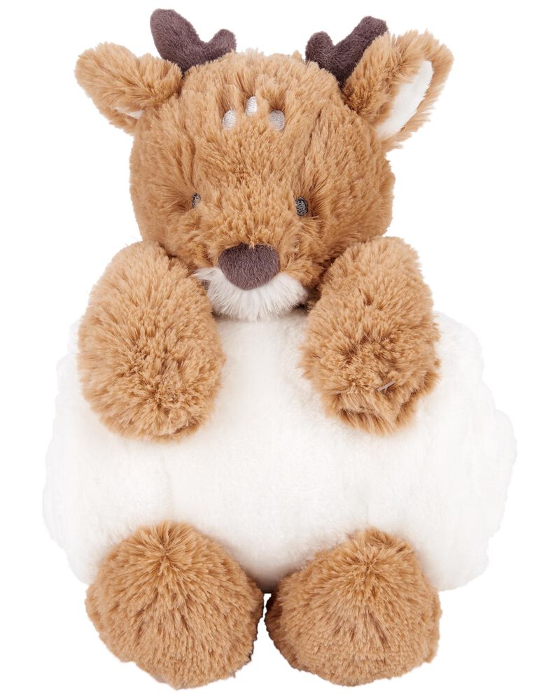 Reindeer Plush Stuffed Animal & Blanket Set, image 1 of 2 slides